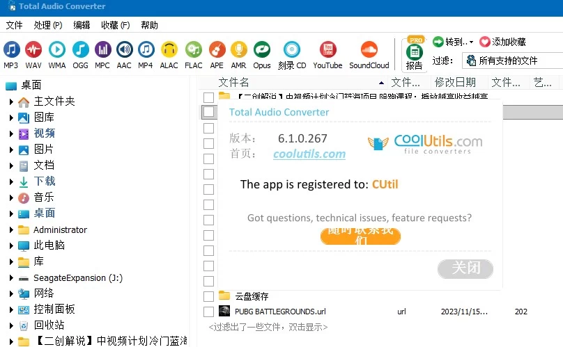 图片[1]-Coolutils Total Audio Converter（音乐格式转换器）v6.1.0.304  中文免费版-梨子乐分享