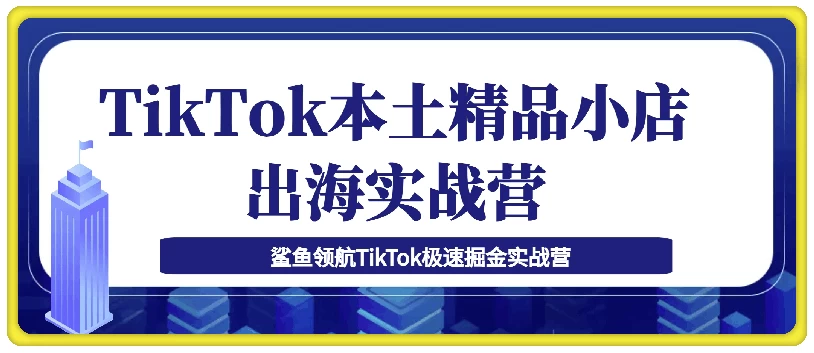 TikTok本土精品小店出海实战营，从入门到高阶，不止0-1!-梨子乐分享